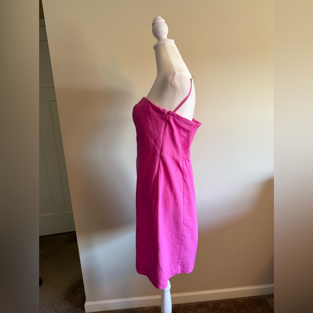 GAP NWOT Pink linen Strapless Dress Sz M tall - Picture 4 of 4